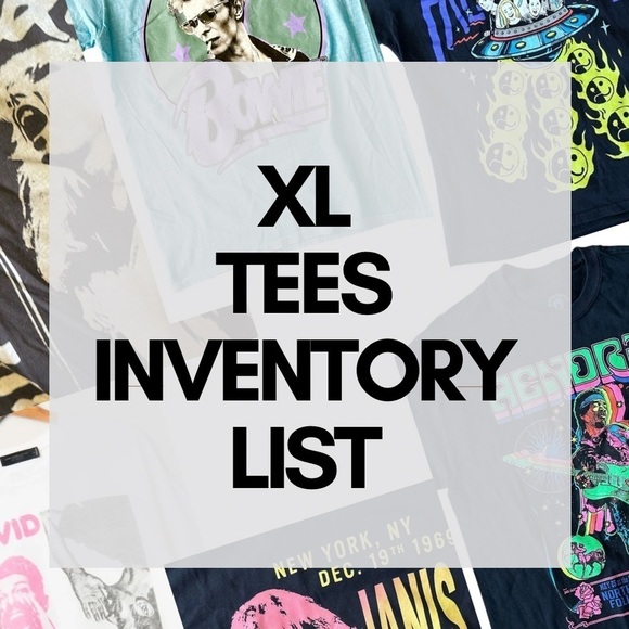 Tops - XL Band Tees Inventory List